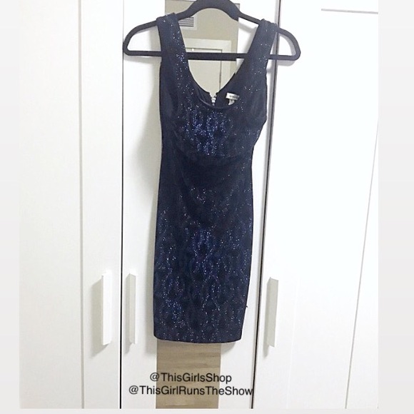 SALE🖤 Sparkling Blue Cocktail Dress - Picture 1 of 3